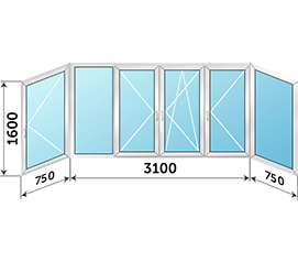 Окно на балкон Provedal 4600x1600 в доме I-515