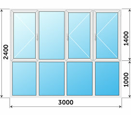 Остекление Rehau 3000x2400 панорамное