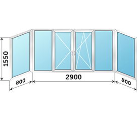 Окно на балкон Provedal 4500x1550 в доме I-515