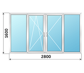 Балконное окно Provedal 2800x1600 в доме I-515