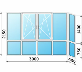 Остекление Rehau 3400x2150 панорамное