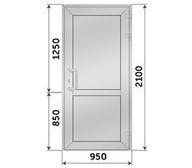 Одностворчатая дверь глухая AGS 78 C 950x2100