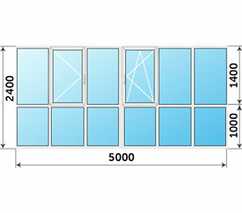 Панорамное остекление 5000x2400 Rehau