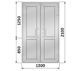 Двухстворчатая дверь глухая AGS 78 C 1300x2100