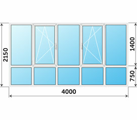 Панорамное окно Rehau 4000x2150