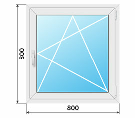 Поворотно-откидное окно Рехау 800x800 1-камерное