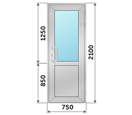 Одностворчатая дверь со стеклом Krauss 750x2100
