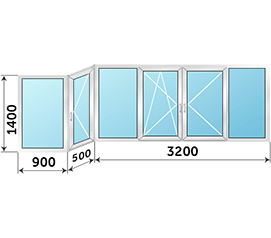 Окно на балкон Provedal 4600x1400 в доме I-515