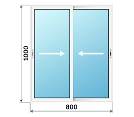 Двухстворчатое окно Krauss 800x1000