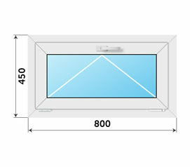 Пластиковое окно Rehau откидное 1 камера 800x450