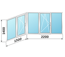 Окно на балкон Provedal 3500x1400 в доме I-515