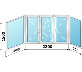 Окно на балкон Provedal 3900x1500 в доме I-515