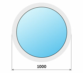 Пластиковое окно из профиля Рехау круглое Д-1000 1 камера