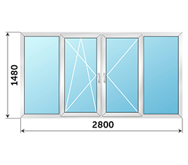 Балконное окно Provedal 2800x1480 в доме I-515