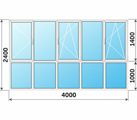 Панорамное остекление 4000x2400 Rehau